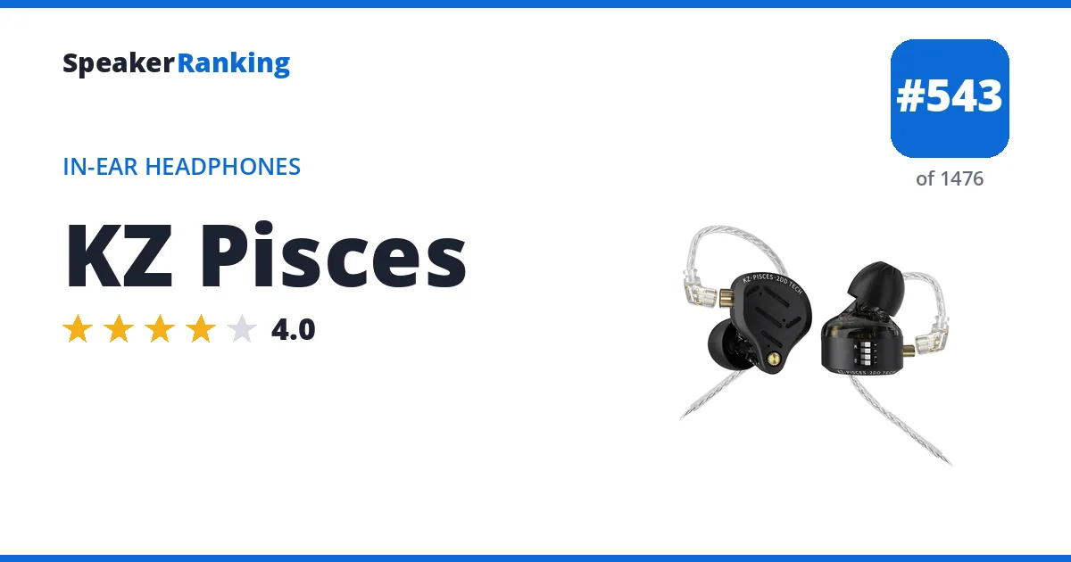 KZ Pisces - ranked #543 of 1476 In-Ear Headphones · Editor's rating 4/5