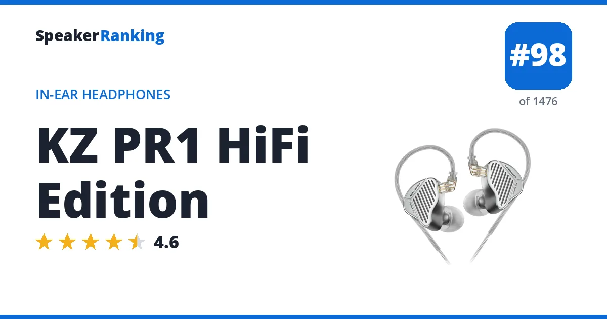 KZ PR1 HiFi Edition - ranked #98 of 1476 In-Ear Headphones · Editor's rating 4.6/5