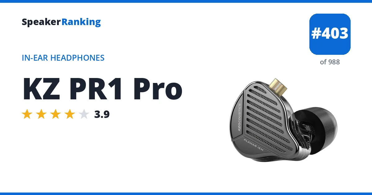 KZ PR1 Pro - ranked #387 of 971 In-Ear Headphones · Editor's rating 3.9/5