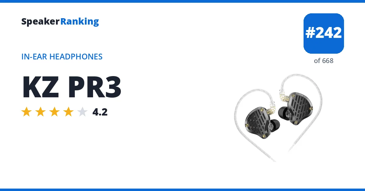 KZ PR3 - ranked #238 of 657 In-Ear Headphones · Editor's rating 4.2/5