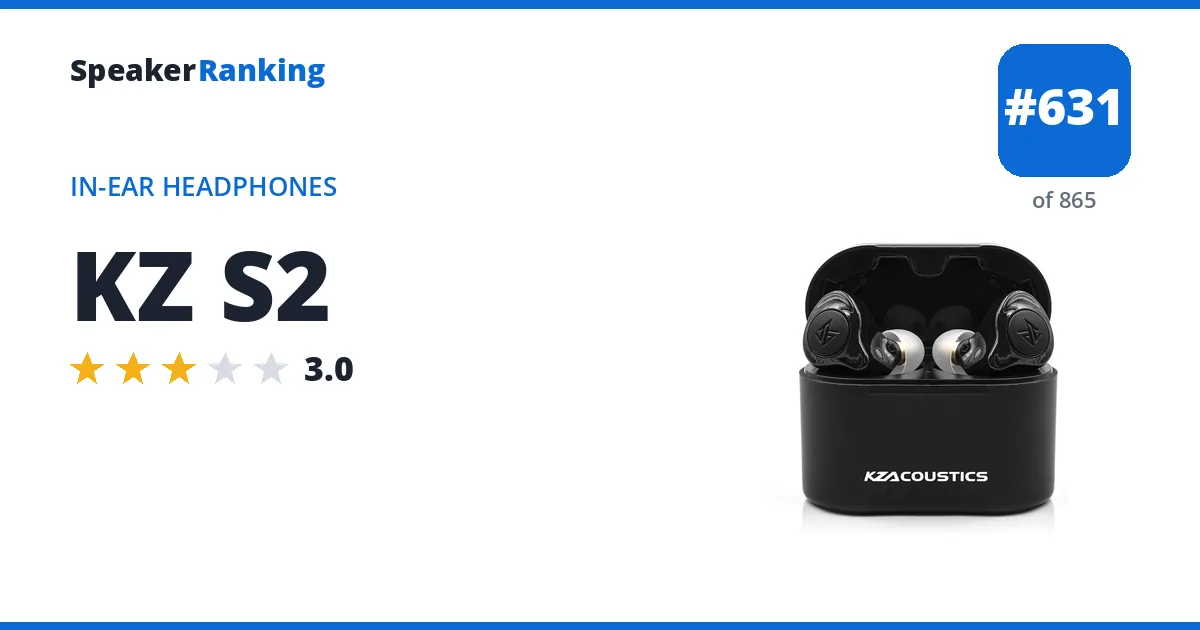 KZ S2 - ranked #631 of 865 In-Ear Headphones · Editor's rating 3/5