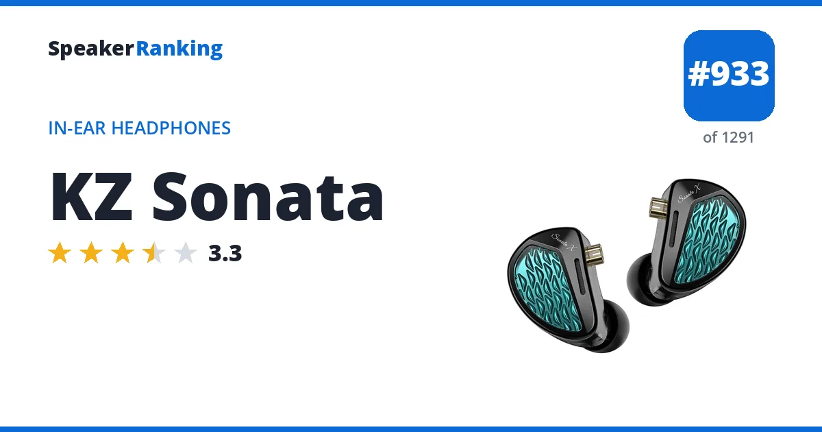KZ Sonata - ranked #933 of 1291 In-Ear Headphones · Editor's rating 3.3/5