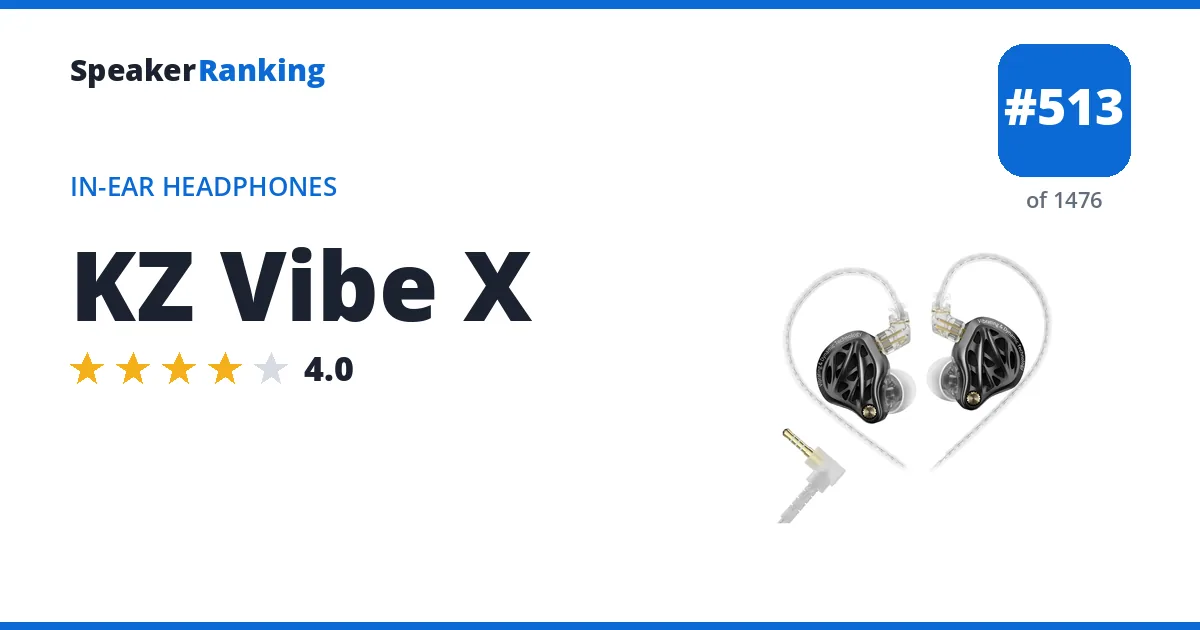 KZ Vibe X - ranked #513 of 1476 In-Ear Headphones · Editor's rating 4/5