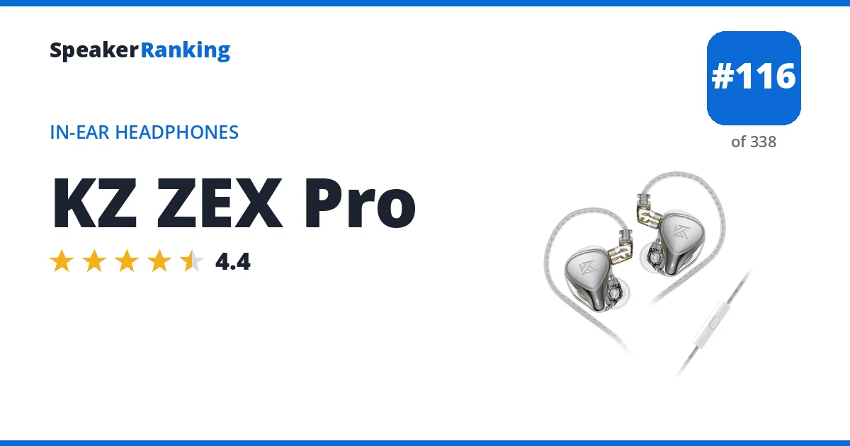KZ ZEX Pro - ranked #116 of 297 In-Ear Headphones · Editor's rating 4.4/5