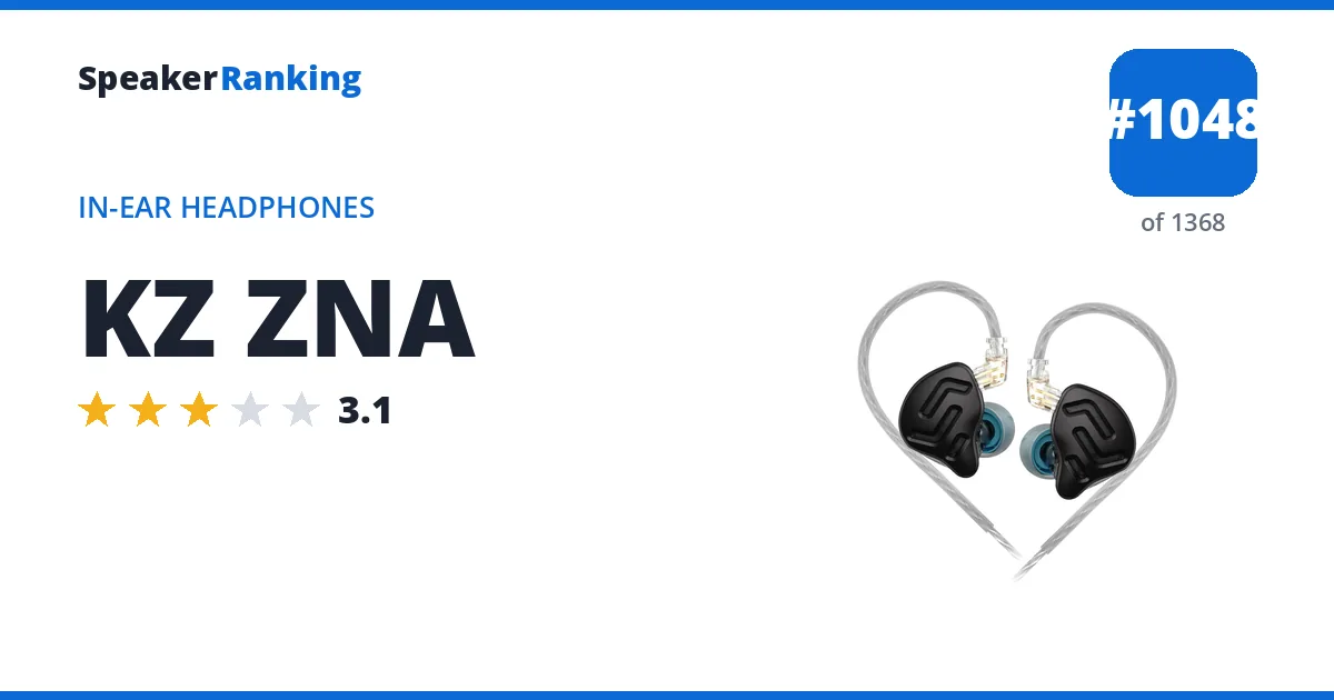 KZ ZNA - ranked #1049 of 1369 In-Ear Headphones · Editor's rating 3.1/5