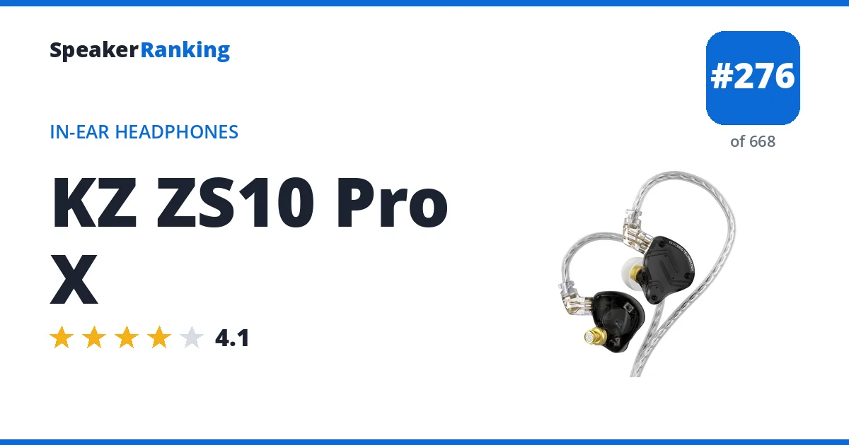 KZ ZS10 Pro X - ranked #272 of 657 In-Ear Headphones · Editor's rating 4.1/5