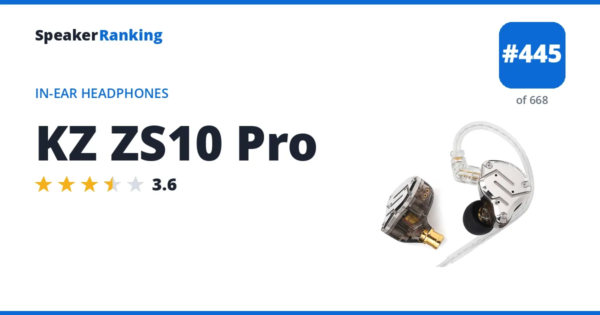 KZ ZS10 Pro ranking card