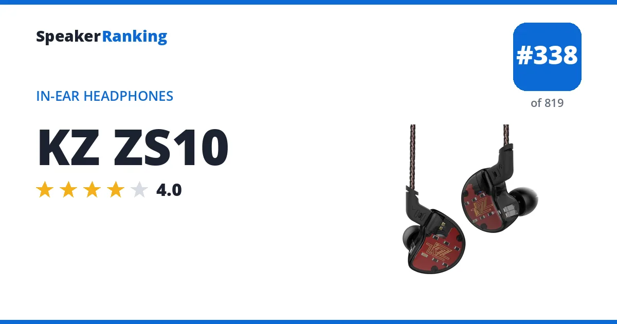 KZ ZS10 - ranked #338 of 749 In-Ear Headphones · Editor's rating 4/5