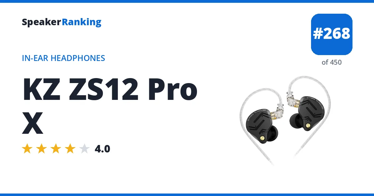 KZ ZS12 Pro X - ranked #268 of 450 In-Ear Headphones · Editor's rating 4/5
