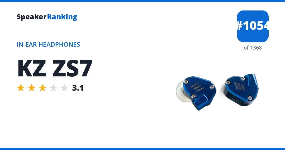 KZ ZS7 - ranked #1055 of 1369 In-Ear Headphones · Editor's rating 3.1/5
