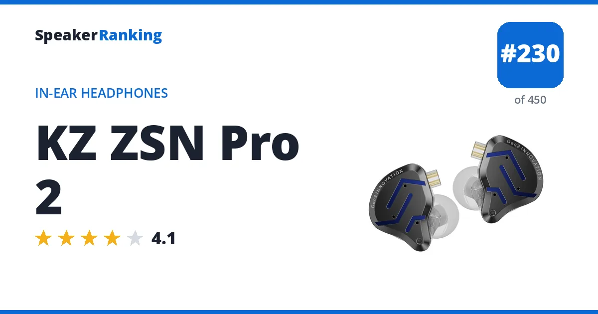 KZ ZSN Pro 2 - ranked #230 of 450 In-Ear Headphones · Editor's rating 4.1/5