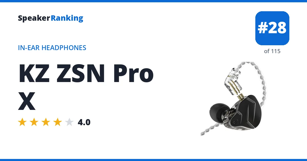 KZ ZSN Pro X ranking card