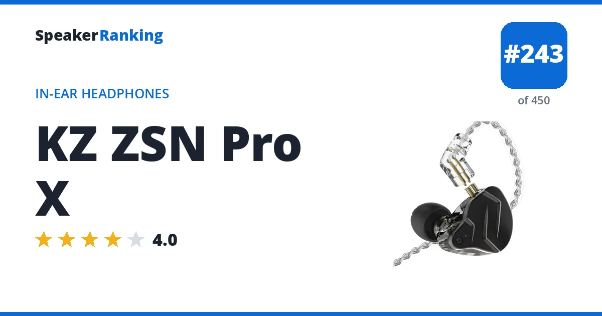 KZ ZSN Pro X ranking card
