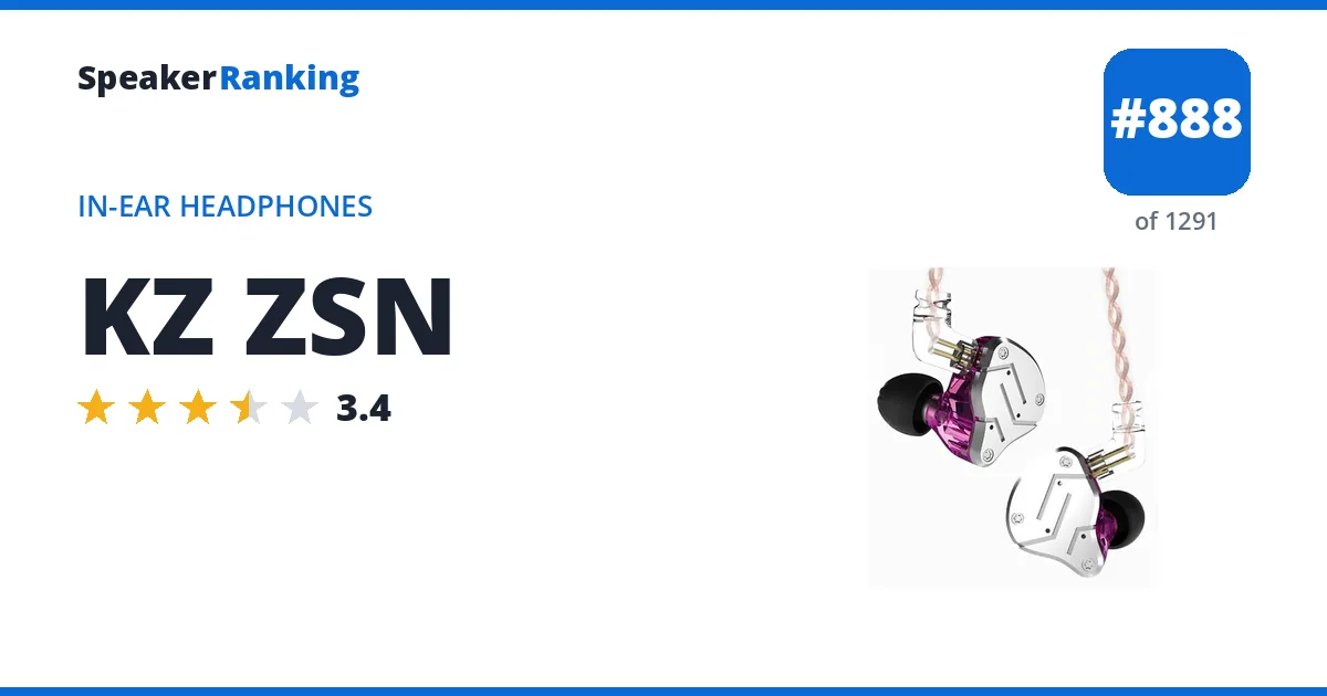 KZ ZSN - ranked #888 of 1291 In-Ear Headphones · Editor's rating 3.4/5