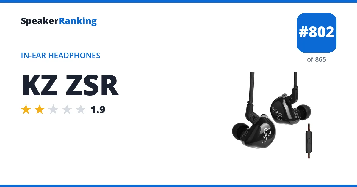 KZ ZSR - ranked #802 of 865 In-Ear Headphones · Editor's rating 1.9/5