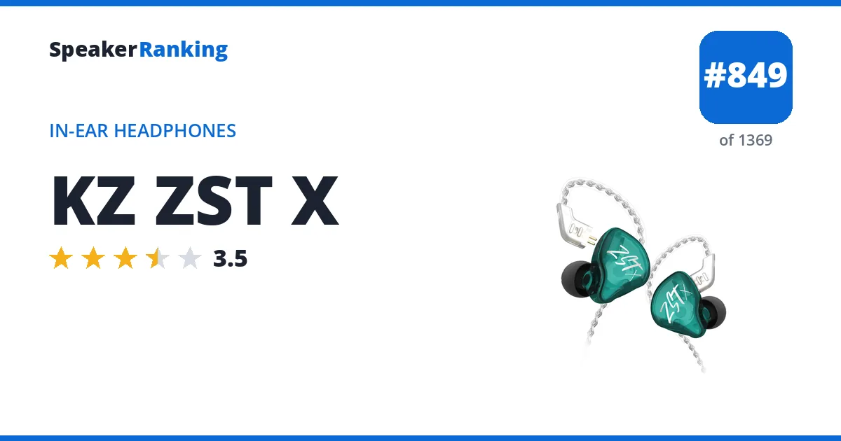 KZ ZST X - ranked #849 of 1369 In-Ear Headphones · Editor's rating 3.5/5