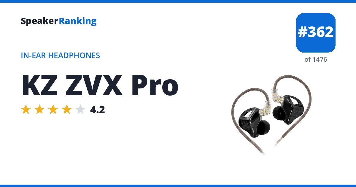 KZ ZVX Pro - ranked #362 of 1476 In-Ear Headphones · Editor's rating 4.2/5