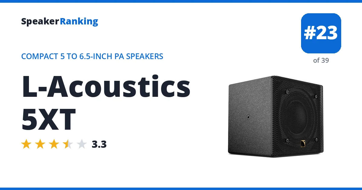 L-Acoustics 5XT ranking card
