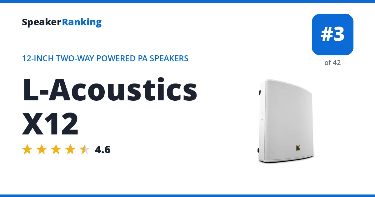 L-Acoustics X12 - ranked #3 of 42 12-Inch Two-Way Powered PA Speakers · Editor's rating 4.6/5