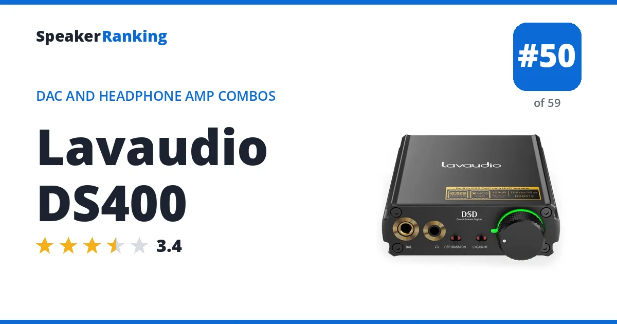 Lavaudio DS400 - ranked #50 of 59 DAC and Headphone Amp Combos · Editor's rating 3.4/5