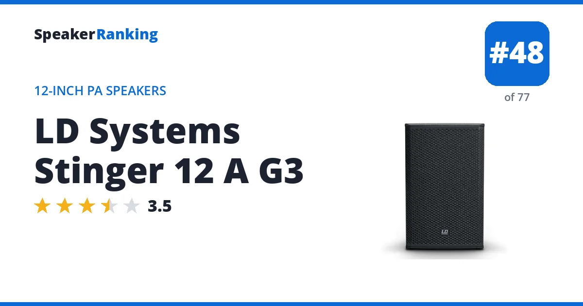 LD Systems Stinger 12 A G3 ranking card