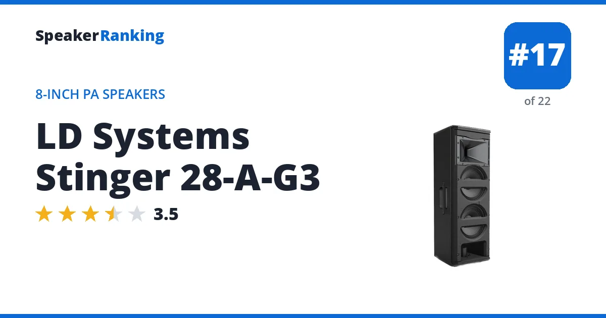 LD Systems Stinger 28-A-G3 - ranked #17 of 22 8-Inch PA Speakers · Editor's rating 3.5/5