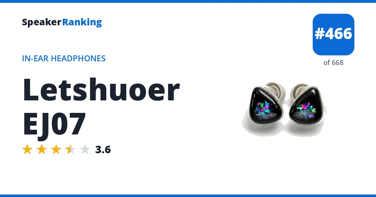 Letshuoer EJ07 - ranked #462 of 657 In-Ear Headphones · Editor's rating 3.6/5