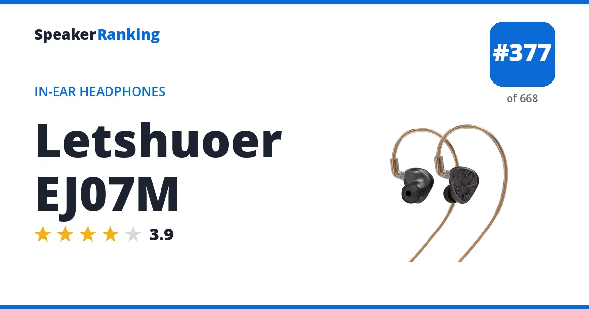 Letshuoer EJ07M - ranked #373 of 657 In-Ear Headphones · Editor's rating 3.9/5