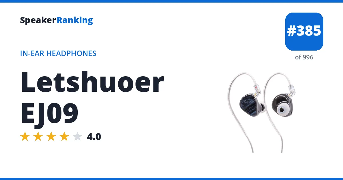 Letshuoer EJ09 - ranked #385 of 996 In-Ear Headphones · Editor's rating 4/5