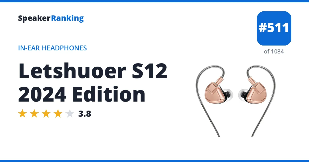 Letshuoer S12 2024 Edition - ranked #509 of 1061 In-Ear Headphones · Editor's rating 3.8/5