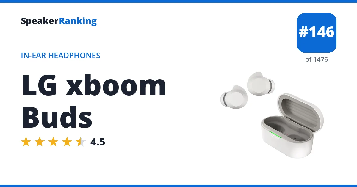 LG xboom Buds - ranked #135 of 1448 In-Ear Headphones · Editor's rating 4.5/5