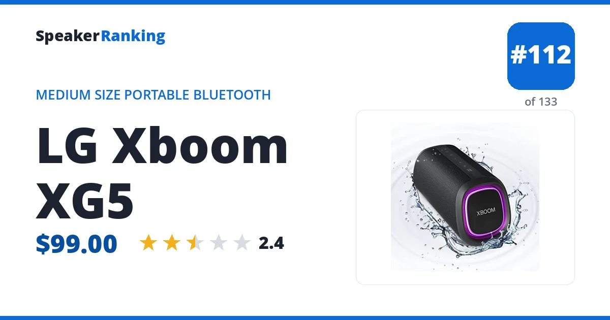 LG Xboom XG5 ranking card
