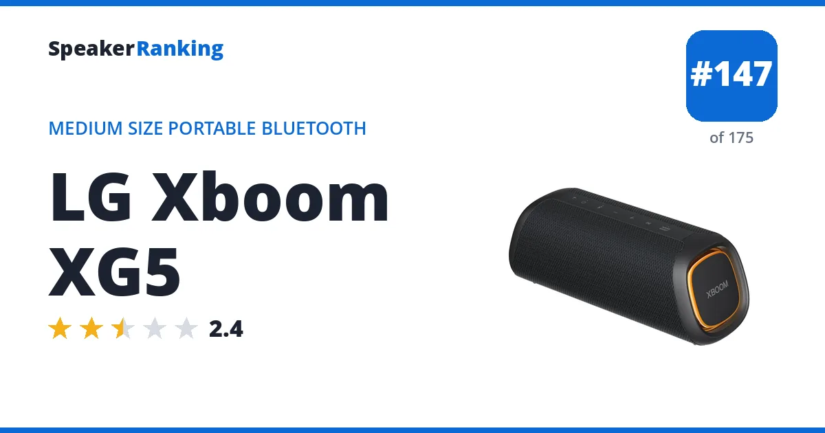 LG Xboom XG5 ranking card