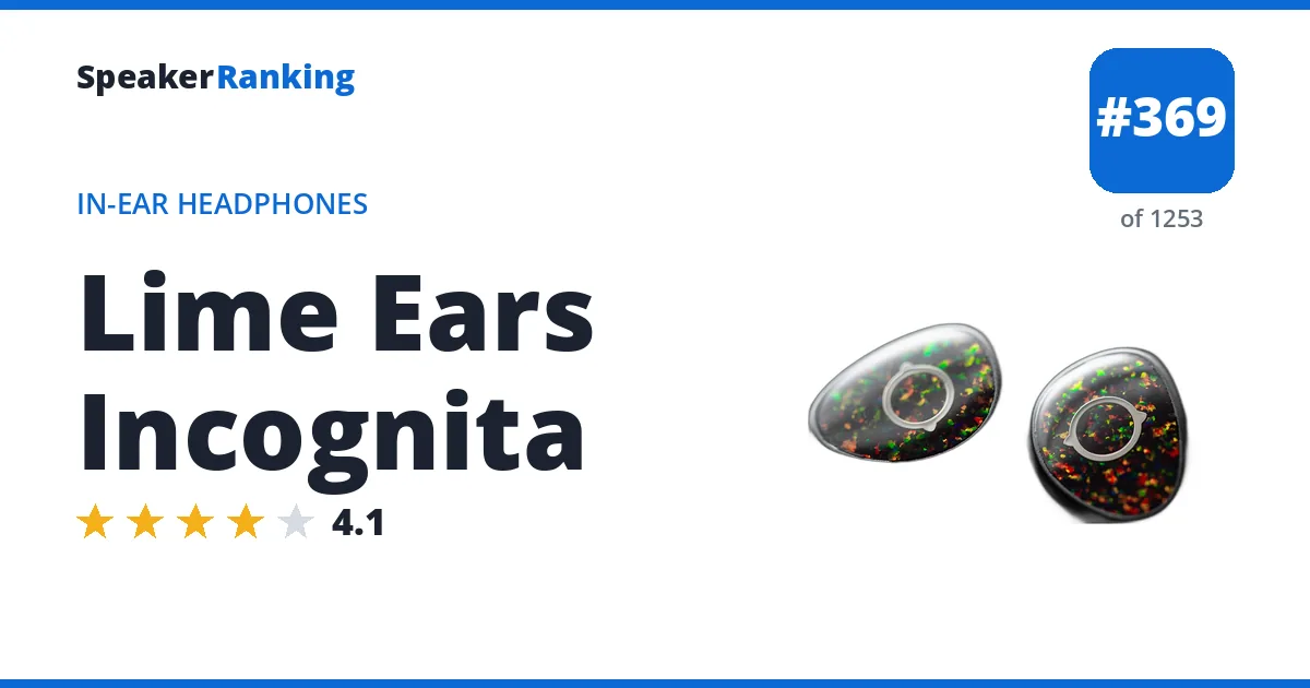 Lime Ears Incognita - ranked #369 of 1253 In-Ear Headphones · Editor's rating 4.1/5