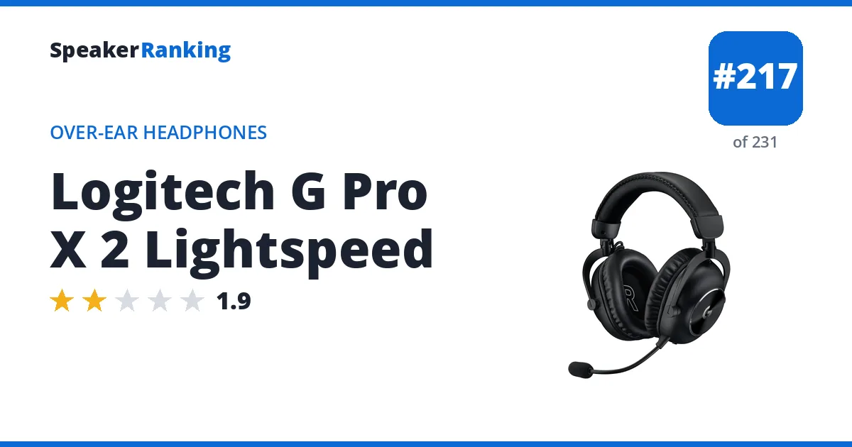 Logitech G Pro X 2 Lightspeed ranking card