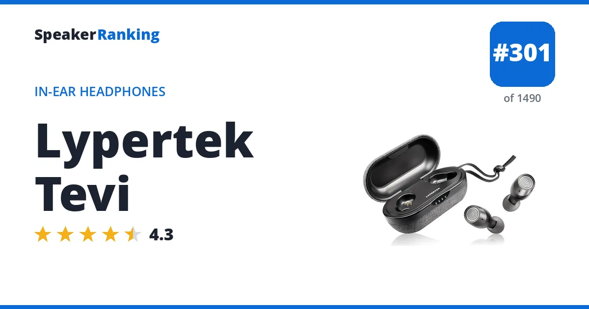 Lypertek Tevi - ranked #301 of 1490 In-Ear Headphones · Editor's rating 4.3/5