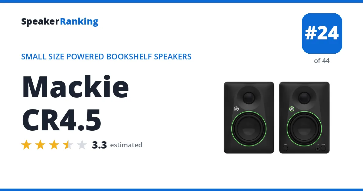 Mackie CR4.5 - ranked #24 of 44 Small Size Powered Bookshelf Speakers · Editor's rating 3.3/5