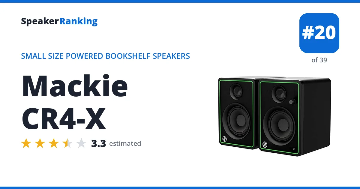 Mackie CR4-X - ranked #20 of 39 Small Size Powered Bookshelf Speakers · Editor's rating 3.3/5