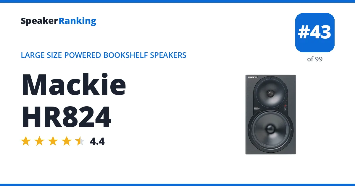 Mackie HR824 - ranked #43 of 99 Large Size Powered Bookshelf Speakers · Editor's rating 4.4/5