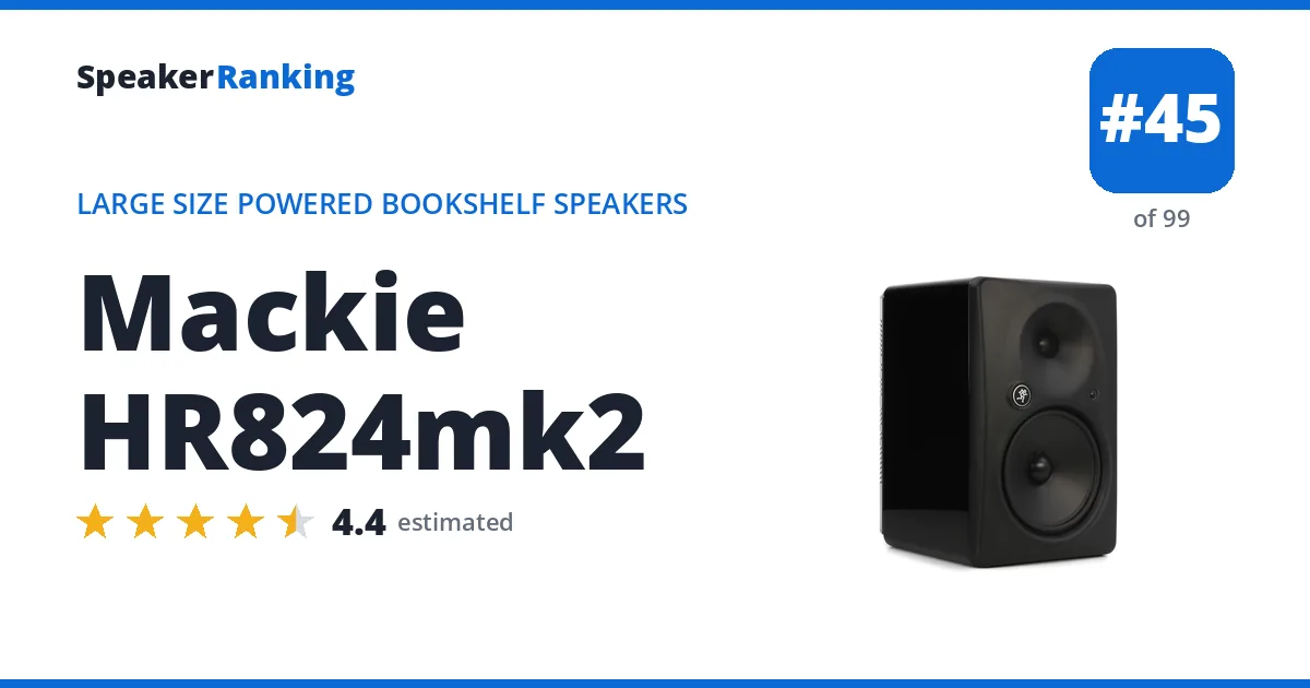 Mackie HR824mk2 - ranked #45 of 99 Large Size Powered Bookshelf Speakers · Editor's rating 4.4/5