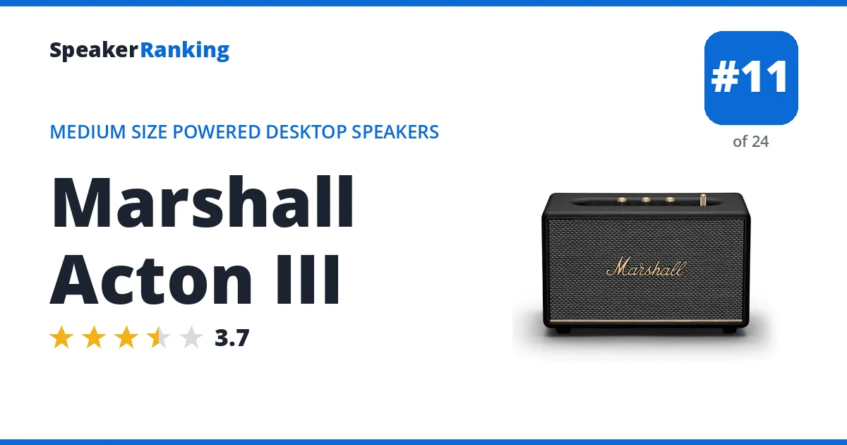 Marshall Acton III - ranked #11 of 24 Medium Size Powered Desktop Speakers · Editor's rating 3.7/5