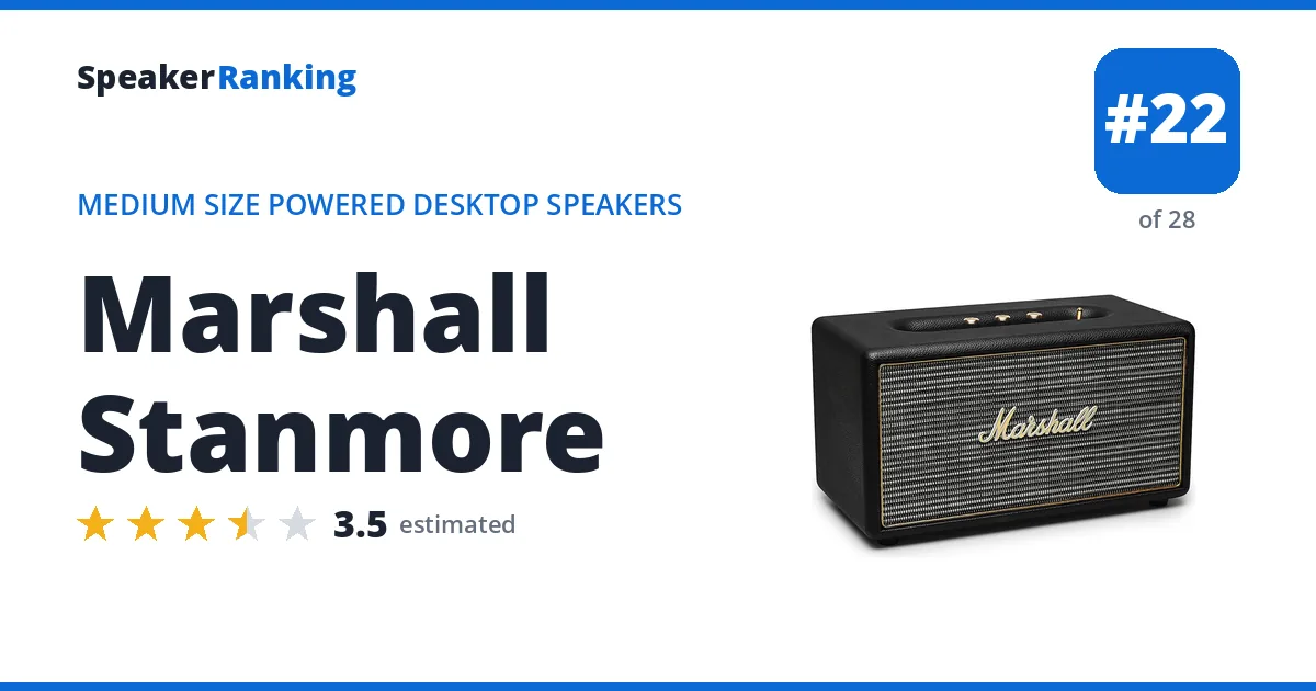 Marshall Stanmore - ranked #22 of 28 Medium Size Powered Desktop Speakers · Editor's rating 3.5/5