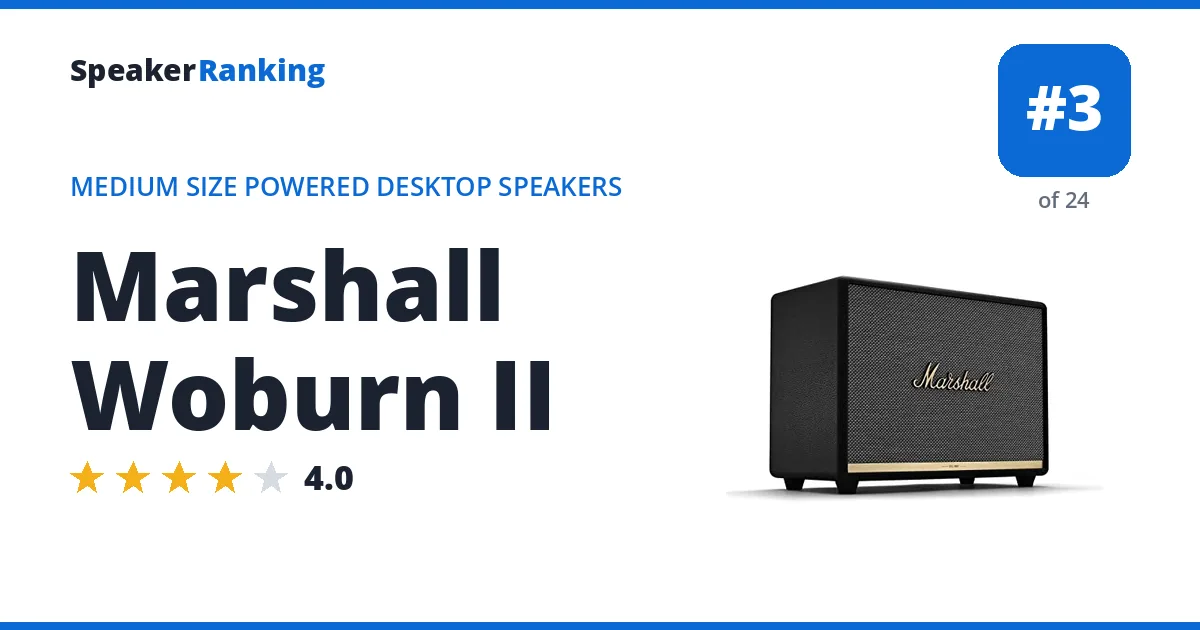 Marshall Woburn II - ranked #3 of 24 Medium Size Powered Desktop Speakers · Editor's rating 4/5
