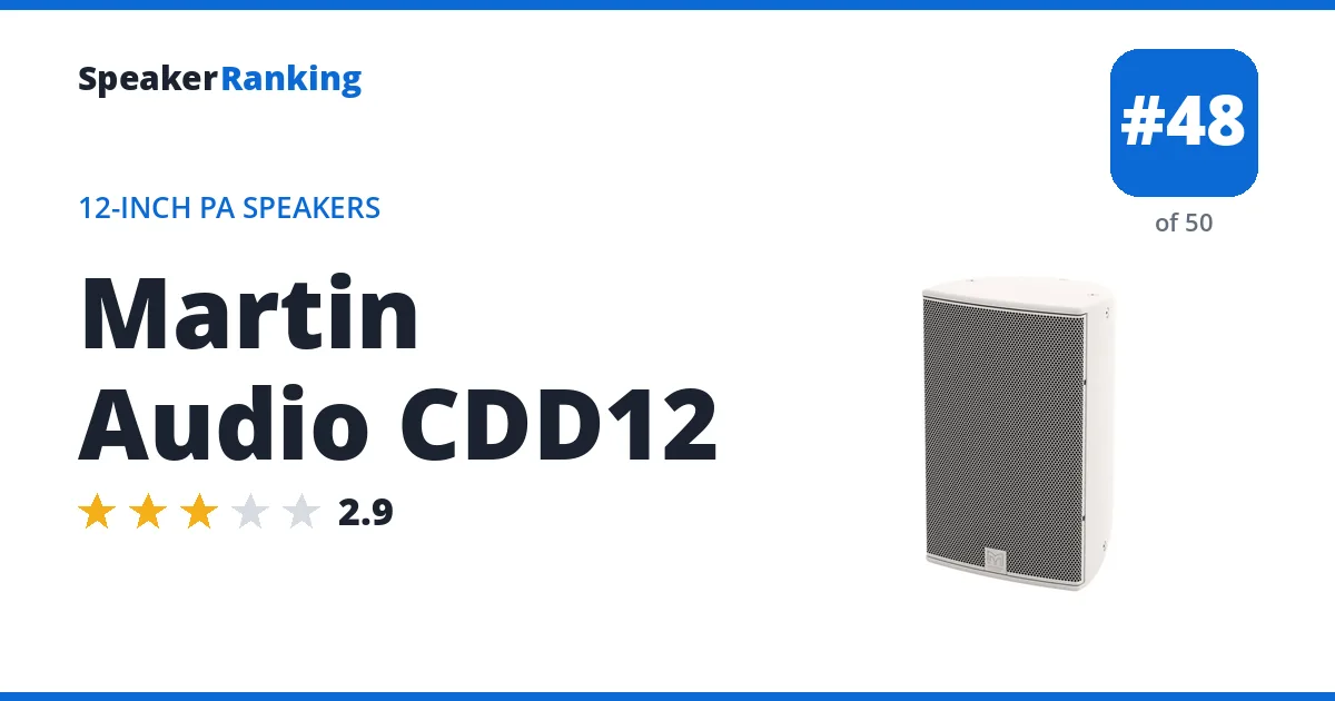 Martin Audio CDD12 - ranked #48 of 50 12-Inch PA Speakers · Editor's rating 2.9/5