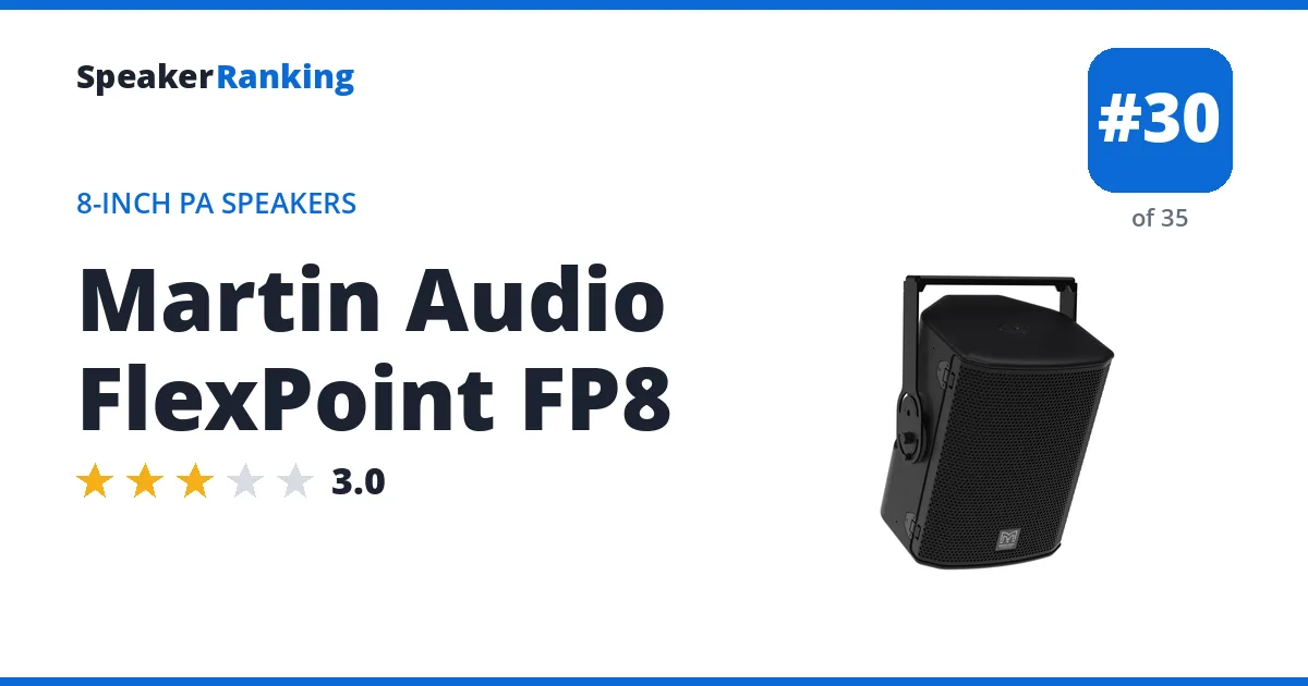 Martin Audio FlexPoint FP8 - ranked #30 of 35 8-Inch PA Speakers · Editor's rating 3/5