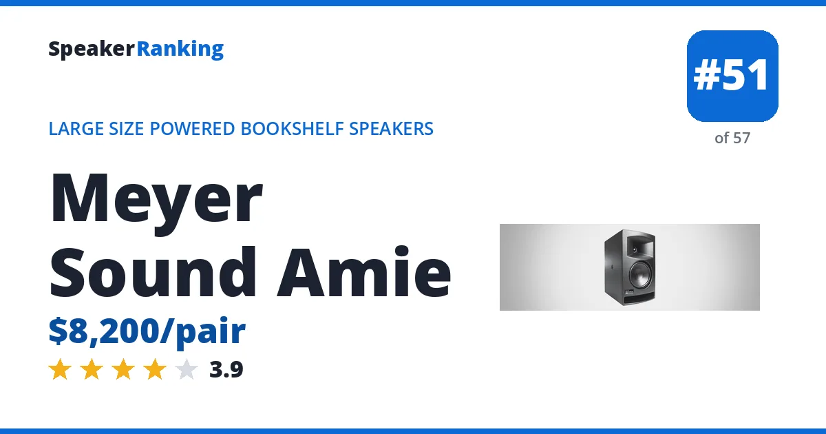 Meyer Sound Amie - ranked #51 of 57 Large Size Powered Bookshelf Speakers · Editor's rating 3.9/5