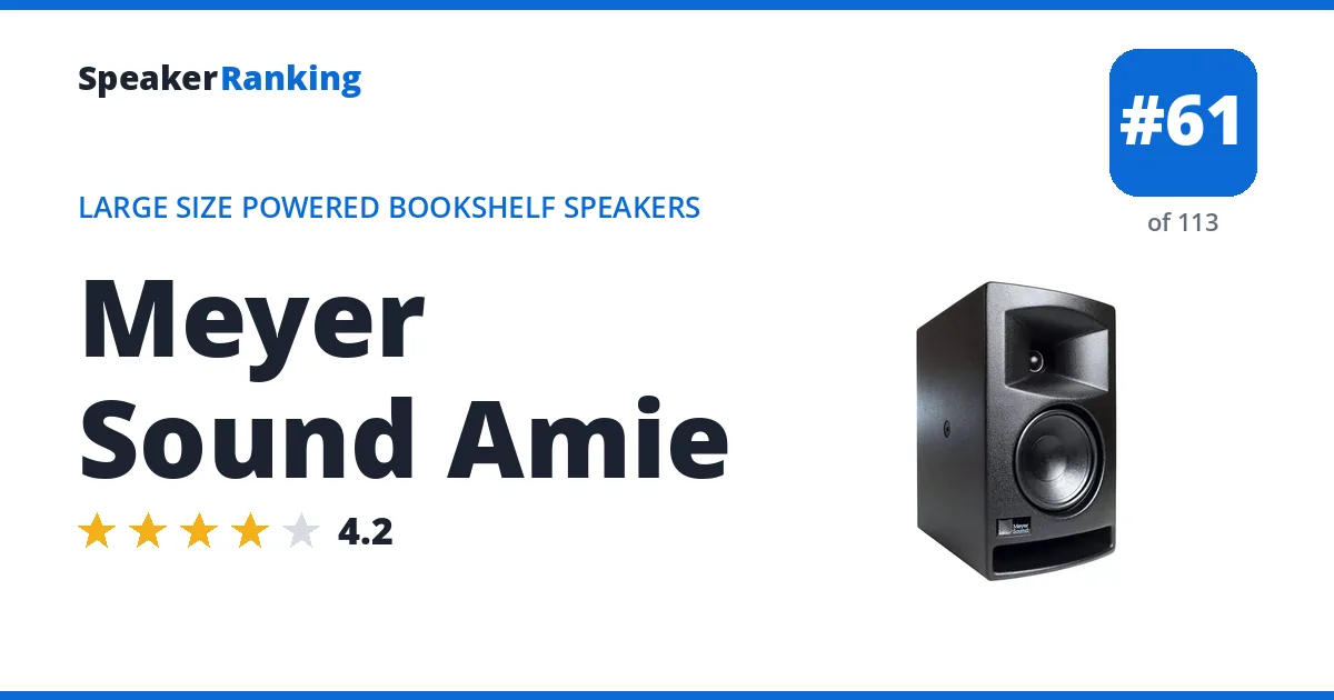 Meyer Sound Amie - ranked #61 of 113 Large Size Powered Bookshelf Speakers · Editor's rating 4.2/5