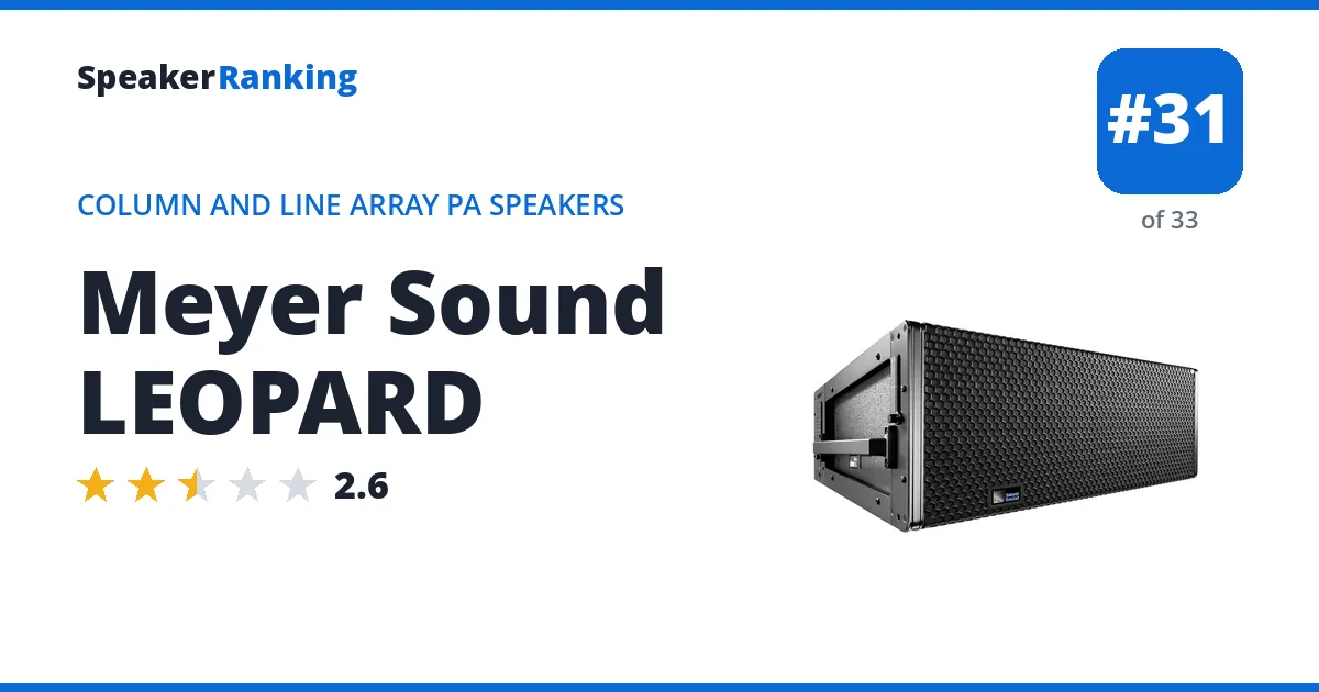 Meyer Sound LEOPARD - ranked #31 of 33 Column and Line Array PA Speakers · Editor's rating 2.6/5