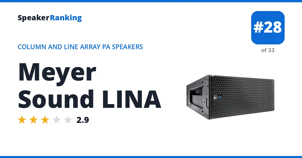 Meyer Sound LINA - ranked #28 of 33 Column and Line Array PA Speakers · Editor's rating 2.9/5