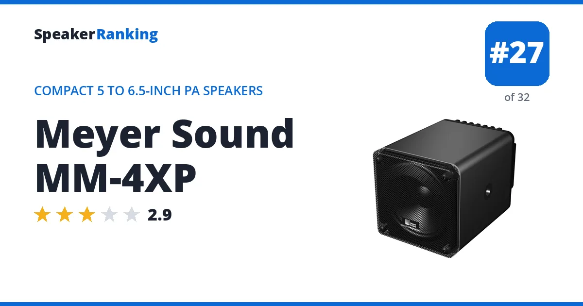 Meyer Sound MM-4XP - ranked #27 of 32 Compact 5 to 6.5-Inch PA Speakers · Editor's rating 2.9/5